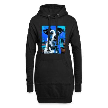 Jack Russel Terrier Hund Porträt - Hoodie-Kleid - Schwarz - Vorne