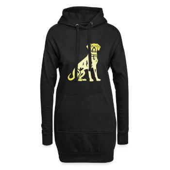 Silhouette de chien dalmatien - Sweat-shirt à capuche long Femme - noir - Devant