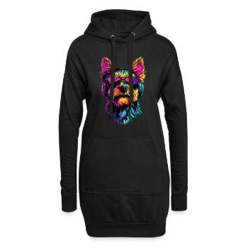 Yorkshire Terrier Amoureux des chiens Mignon Yorkie - Sweat-shirt à capuche long Femme - noir - Devant