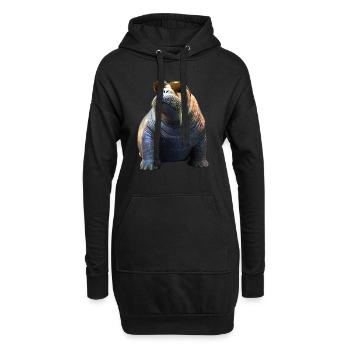 Walross Stoßzähne Robbe Wilde Pazifische Walrosse - Hoodie-Kleid - Schwarz - Vorne
