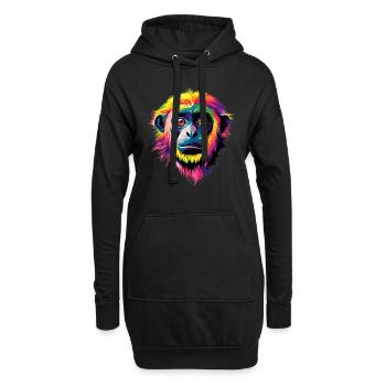 Gibbon Affe Weißhandgibbon Monkey Süße Lar Gibbons - Hoodie-Kleid - Schwarz - Vorne