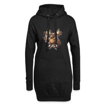 Bière d’orignal drôle - Sweat-shirt à capuche long Femme - noir - Devant