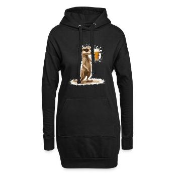 Bière de suricate drôle - Sweat-shirt à capuche long Femme - noir - Devant