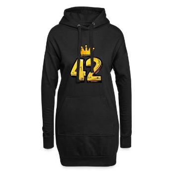 42 Nombre Couronne - Sweat-shirt à capuche long Femme - noir - Devant