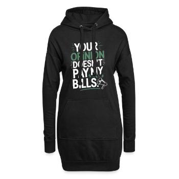 Unternehmer Opinion Doesnt Pay My Bills Freelancer - Hoodie-Kleid - Schwarz - Vorne