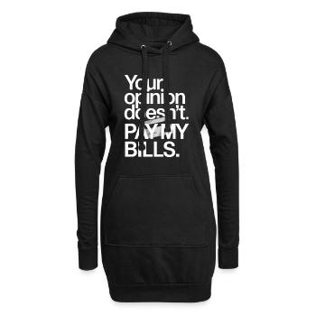 Unternehmer Opinion Doesnt Pay My Bills Freelancer - Hoodie-Kleid - Schwarz - Vorne