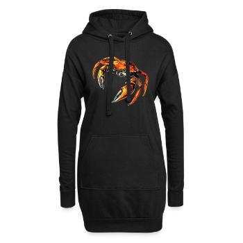 Crabe Crabe Crustacés Crabe Crabe de rivage Écrevisses - Sweat-shirt à capuche long Femme - noir - Devant