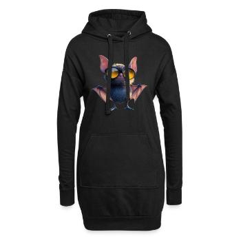 Fledermaus Flughund Vampir Bat Süße Fledemäuse - Hoodie-Kleid - Schwarz - Vorne