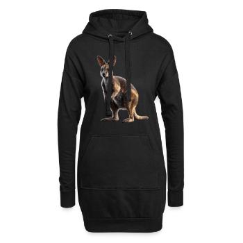 Wallaby Australie Outback Kangourou doux sauvage - Sweat-shirt à capuche long Femme - noir - Devant