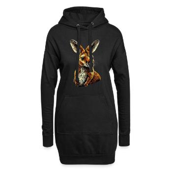 Wallaby Australie Outback Kangourou doux sauvage - Sweat-shirt à capuche long Femme - noir - Devant