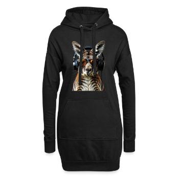 Wallaby Australie Outback Kangourou doux sauvage - Sweat-shirt à capuche long Femme - noir - Devant