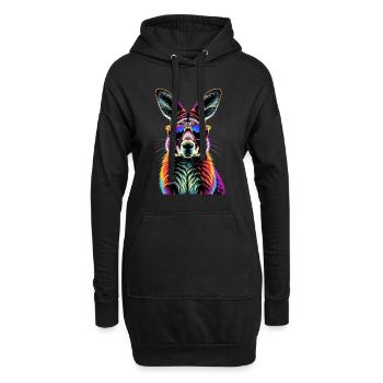 Wallaby Australie Outback Kangourou doux sauvage - Sweat-shirt à capuche long Femme - noir - Devant