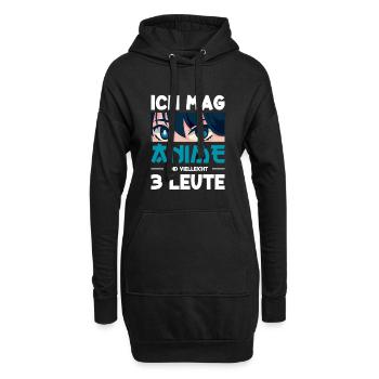 Ich Mag Anime und 3 Leute Japan Manga - Hoodie-Kleid - Schwarz - Vorne