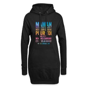 Maman Meilleur Cadeau C'est Nous Enfants - Sweat-shirt à capuche long Femme - noir - Devant