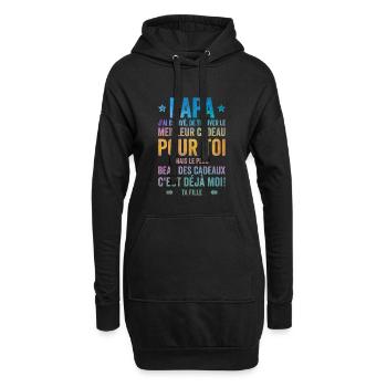 Papa Meilleur Cadeau C'est Moi Ta Fille - Sweat-shirt à capuche long Femme - noir - Devant