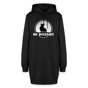 Kuh-Bulle Bauernhof Rind "no bullshit" Rinderzucht - Hoodie-Kleid - Schwarz - Vorne