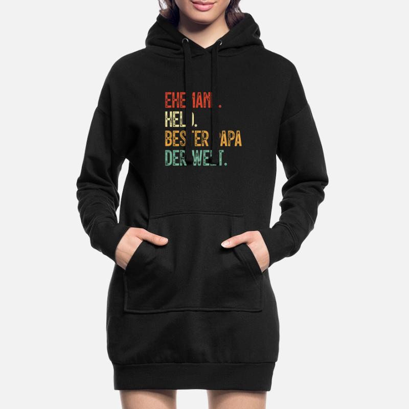 Held Bester Papa Mann Der Welt Held Bester Ehemann Hoodie-Kleid