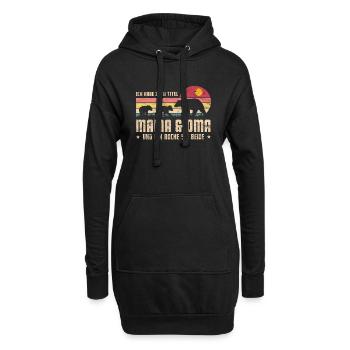 Zwei Titel Mama Oma Muttertag Mama Bär - Hoodie-Kleid - Schwarz - Vorne