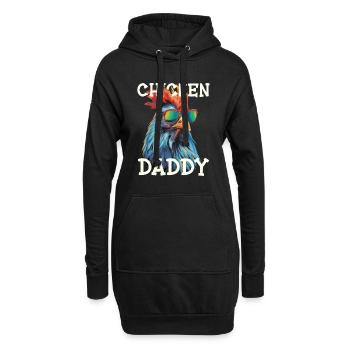 Chicken Daddy Hühner Hahn Geschenk Landwirt - Hoodie-Kleid - Schwarz - Vorne