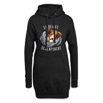 Lieblings Schlafshirt Australian Shepherd Pyjama - Hoodie-Kleid - Schwarz - Vorne