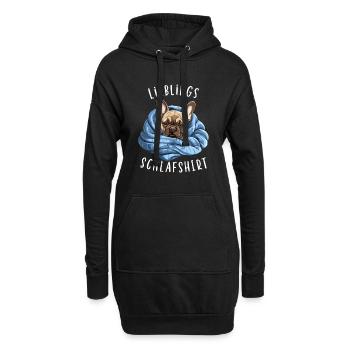 Lieblings Schlafshirt French Bulldog Schlafshirt - Hoodie-Kleid - Schwarz - Vorne