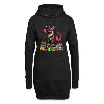 Dinosaure Trex garçons panier de Pâques lapin de Pâques - Sweat-shirt à capuche long Femme - noir - Devant