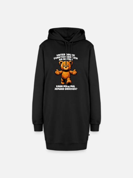 Teddybär Liebe Valentinstag Partner Freundin - Hoodie-Kleid - Schwarz