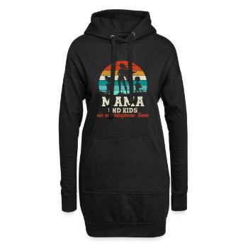 Fête des mères de l’équipe Super Maman et enfants - Sweat-shirt à capuche long Femme - noir - Devant