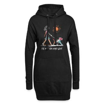 Die Mit Dem Hund Geht Lustige Hunde Sprüche - Hoodie-Kleid - Schwarz - Vorne