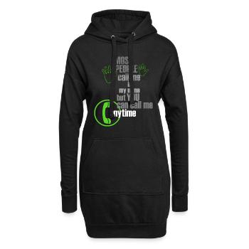 You can call me anytime - Hoodie-Kleid - Schwarz - Vorne