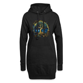 Arbre Celtique Nordique Arbre De Vie Arbre De Vie - Sweat-shirt à capuche long Femme - noir - Devant
