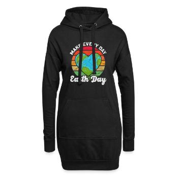 Le Jour de la Terre est toujours le jour Climat Nature Environnement Terre - Sweat-shirt à capuche long Femme - noir - Devant