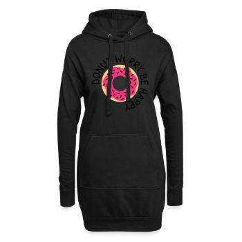 Donut worry be happy - Hoodie-Kleid - Schwarz - Vorne