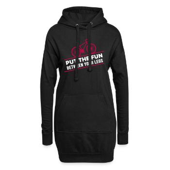 vélo vélo gravelbike vélo tour - Sweat-shirt à capuche long Femme - noir - Devant