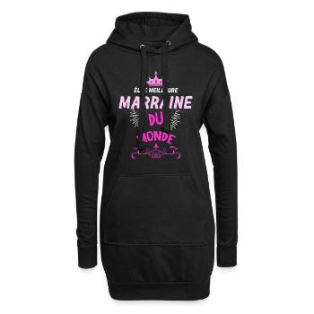 Marraine T'es la Meilleure - Sweat-shirt à capuche long Femme - noir - Devant