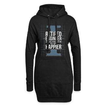 Glückliches Ruhestandsgeschenk des pensionierten Ingenieurs - Hoodie-Kleid - Schwarz - Vorne