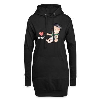 J'aime ma maman peintre bébé - Sweat-shirt à capuche long Femme - noir - Devant