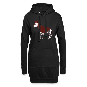Okapi - Hoodie-Kleid - Schwarz - Vorne