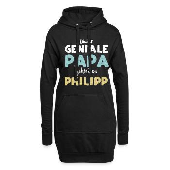 Dieser Geniale Papa Gehört Zu Ph... - Hoodie-Kleid - Schwarz - Vorne