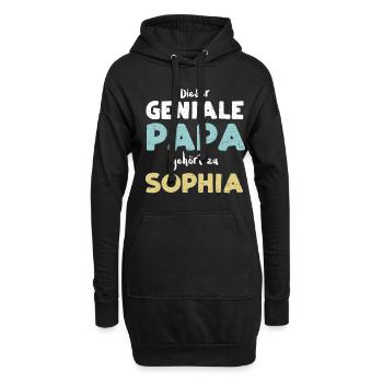 Dieser Geniale Papa Gehört Zu So... - Hoodie-Kleid - Schwarz - Vorne