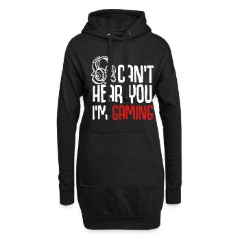 Gamer accro jeu de jeu enfant casque drôle - Sweat-shirt à capuche long Femme - noir - Devant