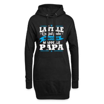 La fille qui fait fondre mon cœur m appelle papa - Sweat-shirt à capuche long Femme - noir - Devant