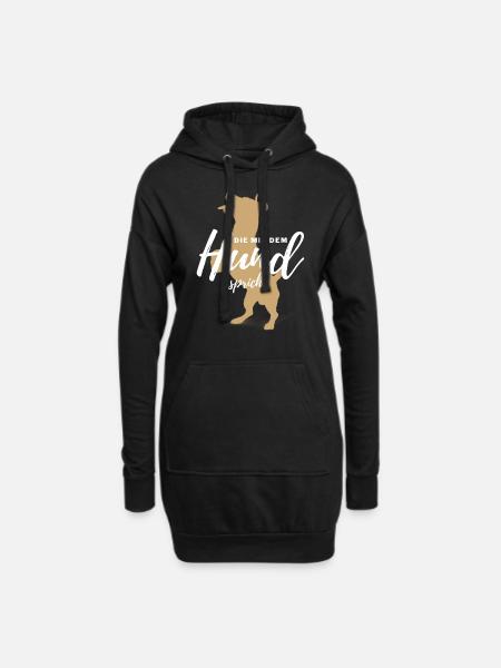 DIE MIT DEM HUND SPRICHT - Hund Hunde-Shirt - Hoodie-Kleid - Schwarz