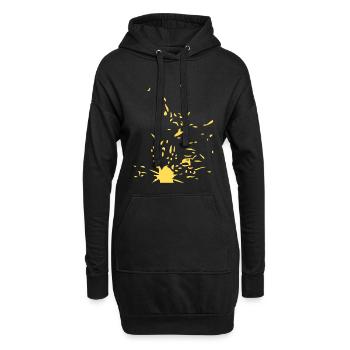 Yellow color gossip - Hoodie Dress - black - Front