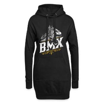 BMX Fahrrad | BMX Rad | BMX Fahrer | Skyline - Hoodie-Kleid - Schwarz - Vorne