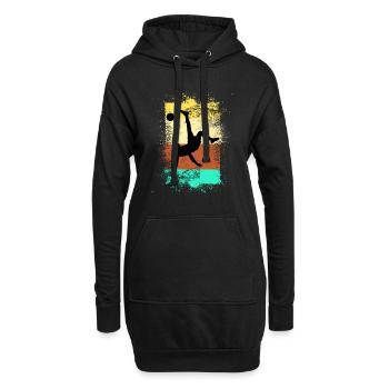 Fußball - Hoodie-Kleid - Schwarz - Vorne