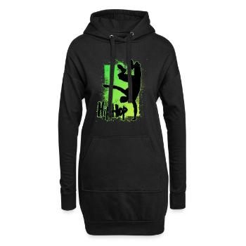 Hip Hop - Hoodie-Kleid - Schwarz - Vorne