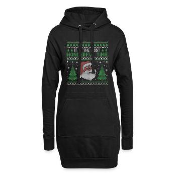 Es ist die wundervolle Weihnachtszeit xmas - Hoodie-Kleid - Schwarz - Vorne