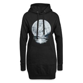 Raben Vogel auf Kreuz - Hoodie-Kleid - Schwarz - Vorne