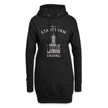 Erding kultiger Stadtturm, Bayern, Deutschland - Hoodie-Kleid - Schwarz - Vorne